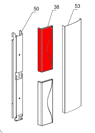 La Nordica Fiammetta Seitenverkleidung rechts oben Pergamena