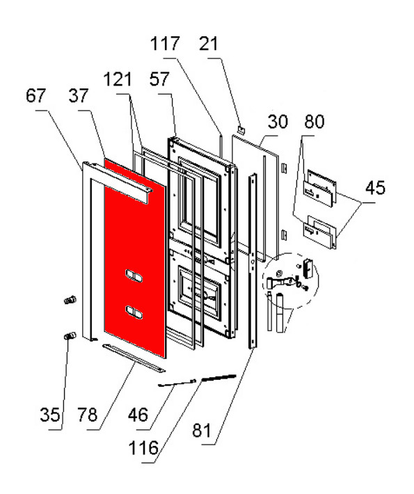 La Nordica Italy Termo Built-In DSA Feuerraum Sichtscheibe außen