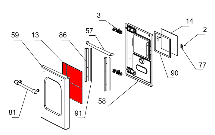 La Nordica Sovrana Sichtscheibe außen Feuerraum